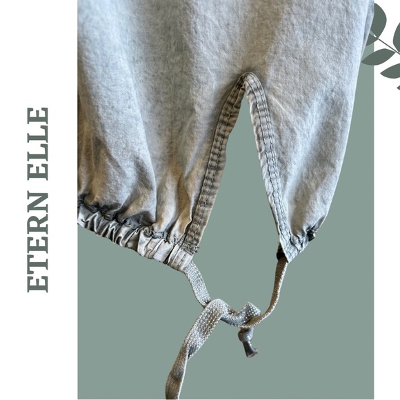 Etern Elle Lightwight Casual Pullover Top V-Neck Button Back Tie Small Medium - Picture 6 of 8